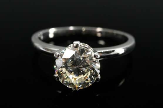 Platinum ring with brilliant solitaire (approx. 1.… - фото 2