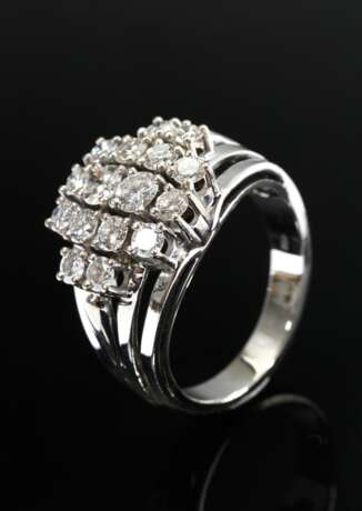 Wide white gold 750 diamond ring (approx. 1.60 ct/… - фото 1 Wide white gold 750 diamond ring (approx. 1.60 ct/… - фото 1
