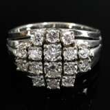 Wide white gold 750 diamond ring (approx. 1.60 ct/… - photo 2