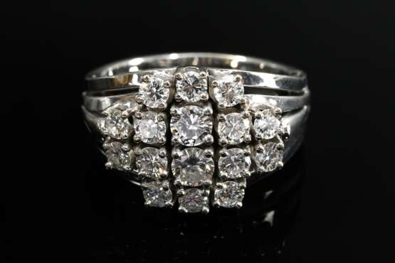 Wide white gold 750 diamond ring (approx. 1.60 ct/… - фото 2 Wide white gold 750 diamond ring (approx. 1.60 ct/… - фото 2