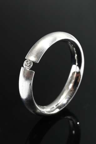 Matted Bunz platinum 950 tension ring with solitai… - фото 1