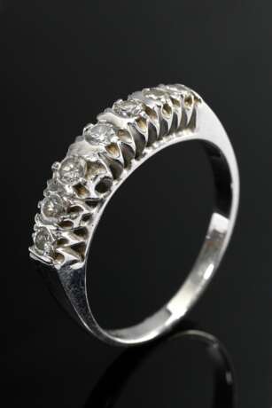 Narrow 750 white gold ring with diamond band (appr… - фото 1 Narrow 750 white gold ring with diamond band (appr… - фото 1