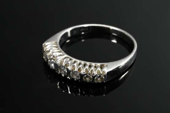 Narrow 750 white gold ring with diamond band (appr… - фото 2 Narrow 750 white gold ring with diamond band (appr… - фото 2