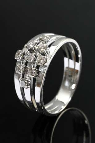 585 white gold ring with brilliant-cut diamonds (t… - photo 1