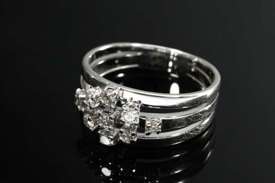 585 white gold ring with brilliant-cut diamonds (t… - photo 2