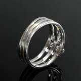 585 white gold ring with brilliant-cut diamonds (t… - photo 3