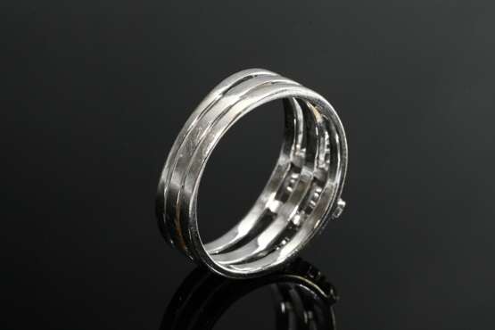 585 white gold ring with brilliant-cut diamonds (t… - photo 3