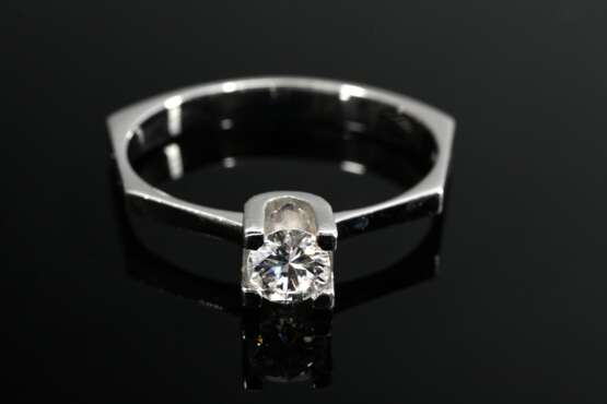 Modern 585 white gold stacking ring with diamond (… - photo 2