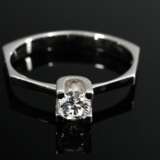 Modern 585 white gold stacking ring with diamond (… - photo 2