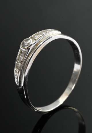 Zarter Weißgold 585 Ring mit Diamantleiste (zus. c… - Foto 1