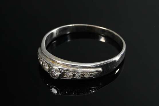 Zarter Weißgold 585 Ring mit Diamantleiste (zus. c… - Foto 2