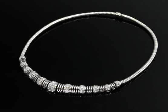 Elegantes Art Deco Weißgold 585 Collier am Spiralh… - Foto 1