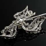 Feine Midcentury Weißgold 750 Nadel mit Diamanten … - Foto 2