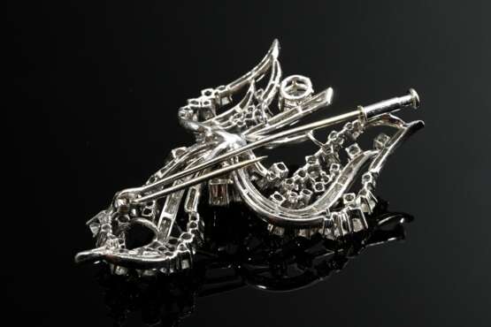 Feine Midcentury Weißgold 750 Nadel mit Diamanten … - Foto 2 Feine Midcentury Weißgold 750 Nadel mit Diamanten … - Foto 2