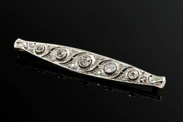 Plated Art Deco yellow gold 585 needle in boat sha…