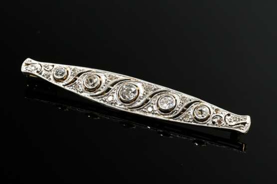 Platinierte Art Deco Gelbgold 585 Nadel in Schiffc… - Foto 1 Platinierte Art Deco Gelbgold 585 Nadel in Schiffc… - Foto 1