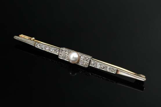 Platinierte Gelbgold 585 Art Deco Stabnadel mit Al… - Foto 1 Platinierte Gelbgold 585 Art Deco Stabnadel mit Al… - Foto 1
