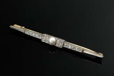 Plated yellow gold 585 Art Deco brooch pin with ol…