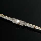 Platinierte Gelbgold 585 Art Deco Stabnadel mit Al… - Foto 1