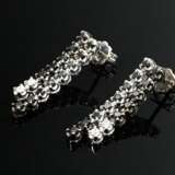 Pair of white gold 750 earrings made of movable ri… - photo 1