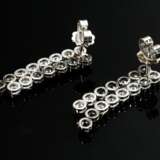 Pair of white gold 750 earrings made of movable ri… - photo 2