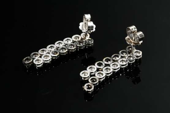 Pair of white gold 750 earrings made of movable ri… - photo 2 Pair of white gold 750 earrings made of movable ri… - photo 2