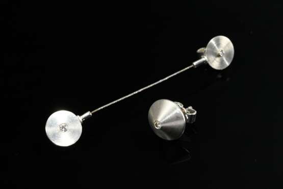 2 Various futuristic stud earrings with diamonds (… - photo 2 2 Various futuristic stud earrings with diamonds (… - photo 2