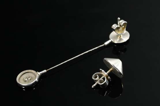 2 Various futuristic stud earrings with diamonds (… - photo 3 2 Various futuristic stud earrings with diamonds (… - photo 3