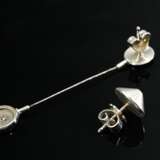 2 Various futuristic stud earrings with diamonds (… - photo 3