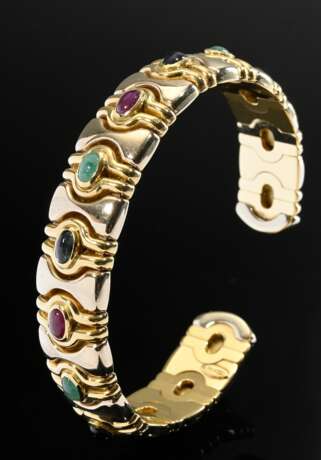Modern white and yellow gold 750 bangle in Italian… - photo 1