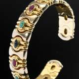 Modern white and yellow gold 750 bangle in Italian… - photo 1