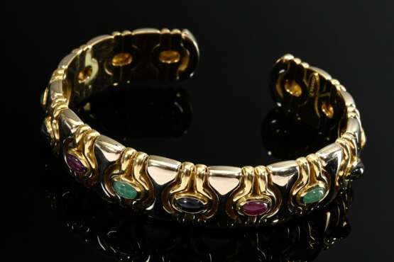 Modern white and yellow gold 750 bangle in Italian… - photo 2