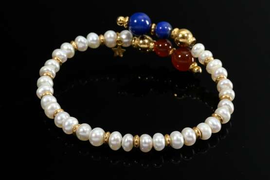 Flexible Süßwasserzuchtperlen Armspange mit 750 Ge… - Foto 2 Flexible Süßwasserzuchtperlen Armspange mit 750 Ge… - Foto 2