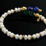 Flexible Süßwasserzuchtperlen Armspange mit Gelbgo… - Foto 2