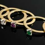 7 yellow gold 750 combination rings with brilliant… - фото 3