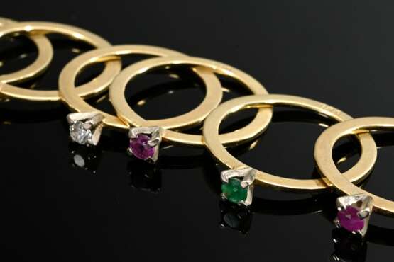 7 yellow gold 750 combination rings with brilliant… - фото 3