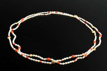 Double-row freshwater cultured pearl necklace with…