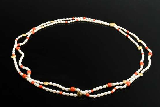 Double-row freshwater cultured pearl necklace with… - photo 1