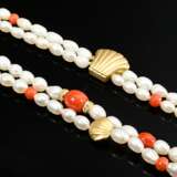 Double-row freshwater cultured pearl necklace with… - photo 2