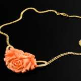 Decorative 585 yellow gold flat chain necklace wit… - photo 1