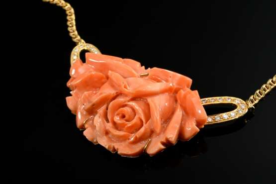 Decorative 585 yellow gold flat chain necklace wit… - photo 2 Decorative 585 yellow gold flat chain necklace wit… - photo 2