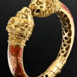 Decorative 750 yellow gold bangle with two fully s… - photo 1