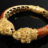 Decorative 750 yellow gold bangle with two fully s… - photo 2