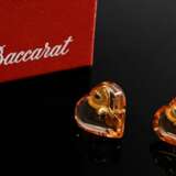 Pair of Baccarat ‘Coeur’ ear clips in apricot-colo… - фото 1