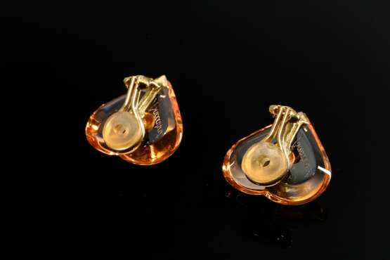 Pair of Baccarat ‘Coeur’ ear clips in apricot-colo… - фото 3 Pair of Baccarat ‘Coeur’ ear clips in apricot-colo… - фото 3