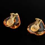 Pair of Baccarat ‘Coeur’ ear clips in apricot-colo… - фото 3