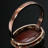 Large red gold 585/333 ring with antique carnelian… - photo 3