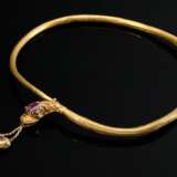Finely knitted yellow gold 585 snake necklace, hea… - photo 1