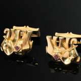 Pair of Cartier yellow gold 750 cufflinks ‘Bamboo … - photo 2