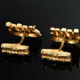 Pair of Cartier yellow gold 750 cufflinks ‘Bamboo … - photo 3